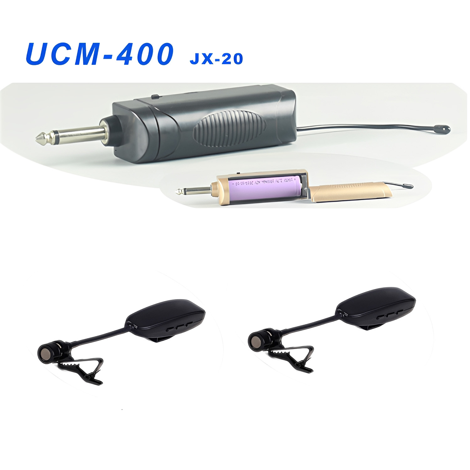 ELEGAUDIO UCM-300/UCM-400 JX-20 dual-channel UHF lavalier microphone system
