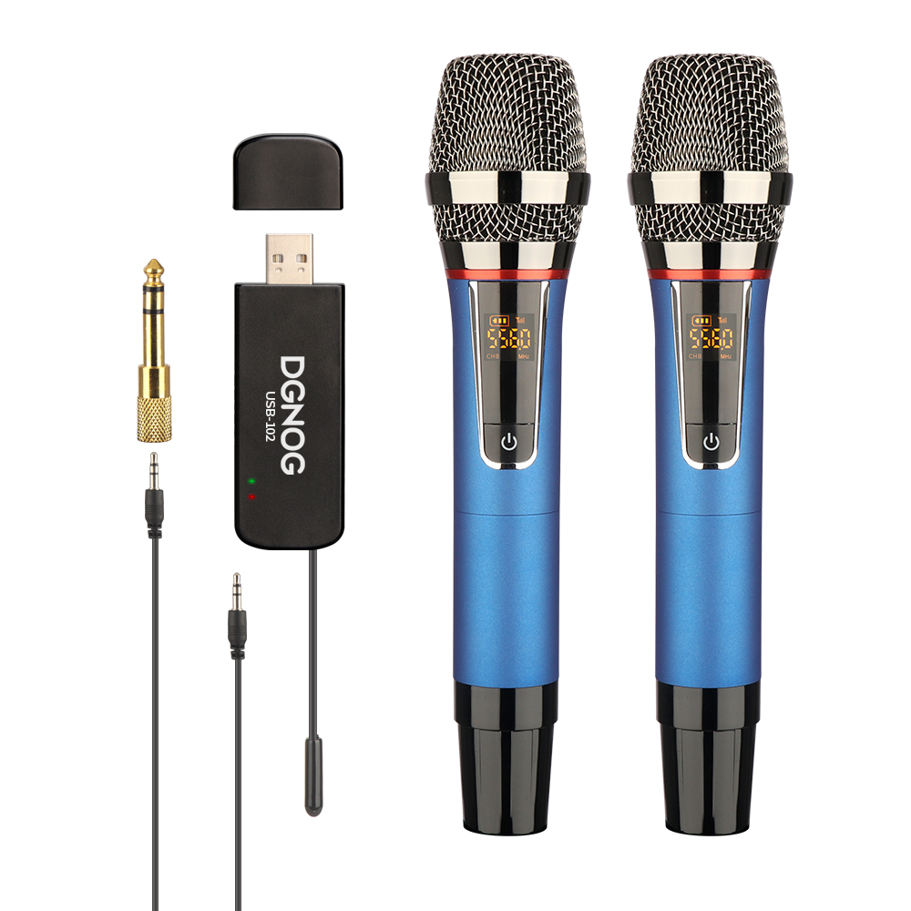 ELEGAUDIO USB-102 2-channel UHF wireless handheld microphone system