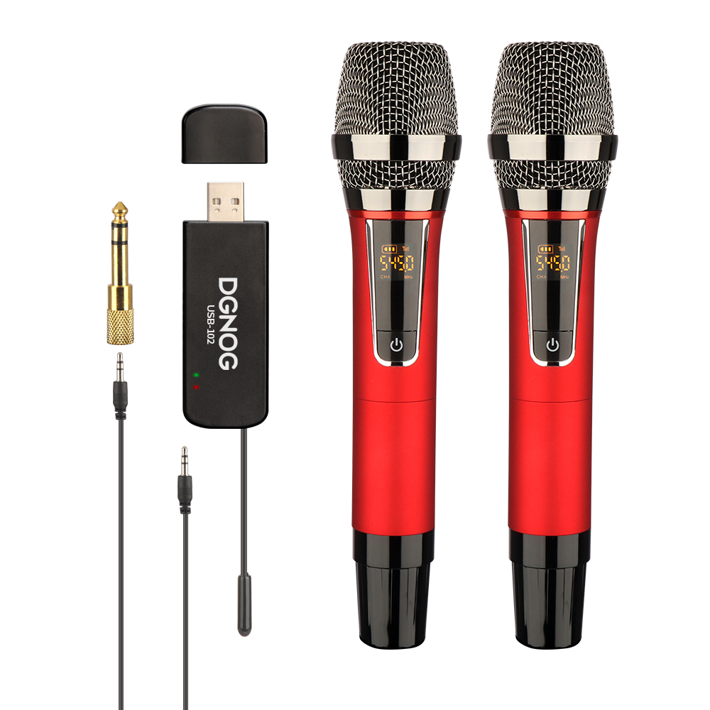 ELEGAUDIO USB-102 2-channel UHF wireless handheld microphone system