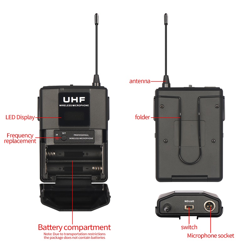 ELEGAUDIO USB-101T 1-channel UHF wireless lavalier microphone system