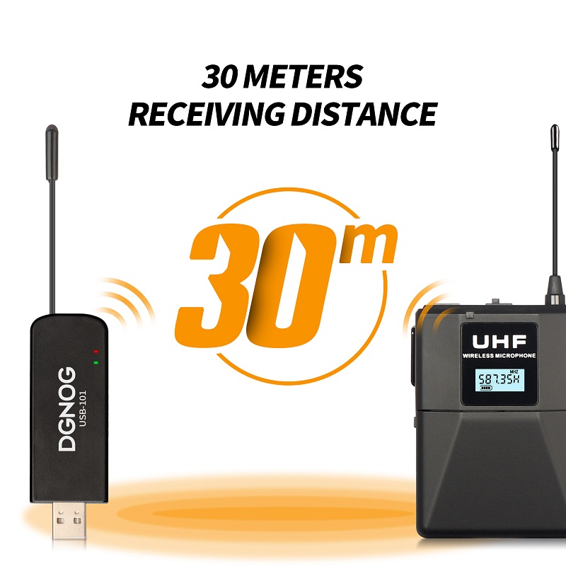 ELEGAUDIO USB-101T 1-channel UHF wireless lavalier microphone system