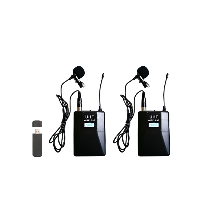 USB-102T 2 Channels UHF Universal Wireless Microphone Collar Clip