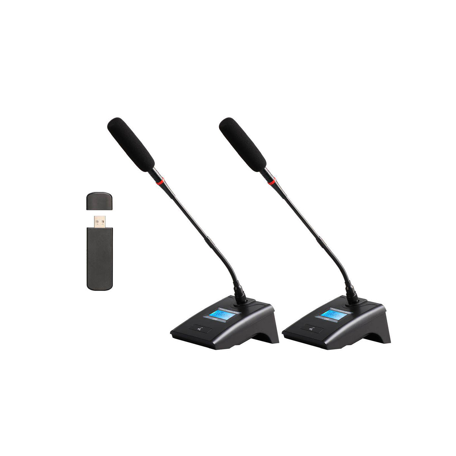 ELEGAUDIO USB-102M 2-channel UHF wireless conference microphone system
