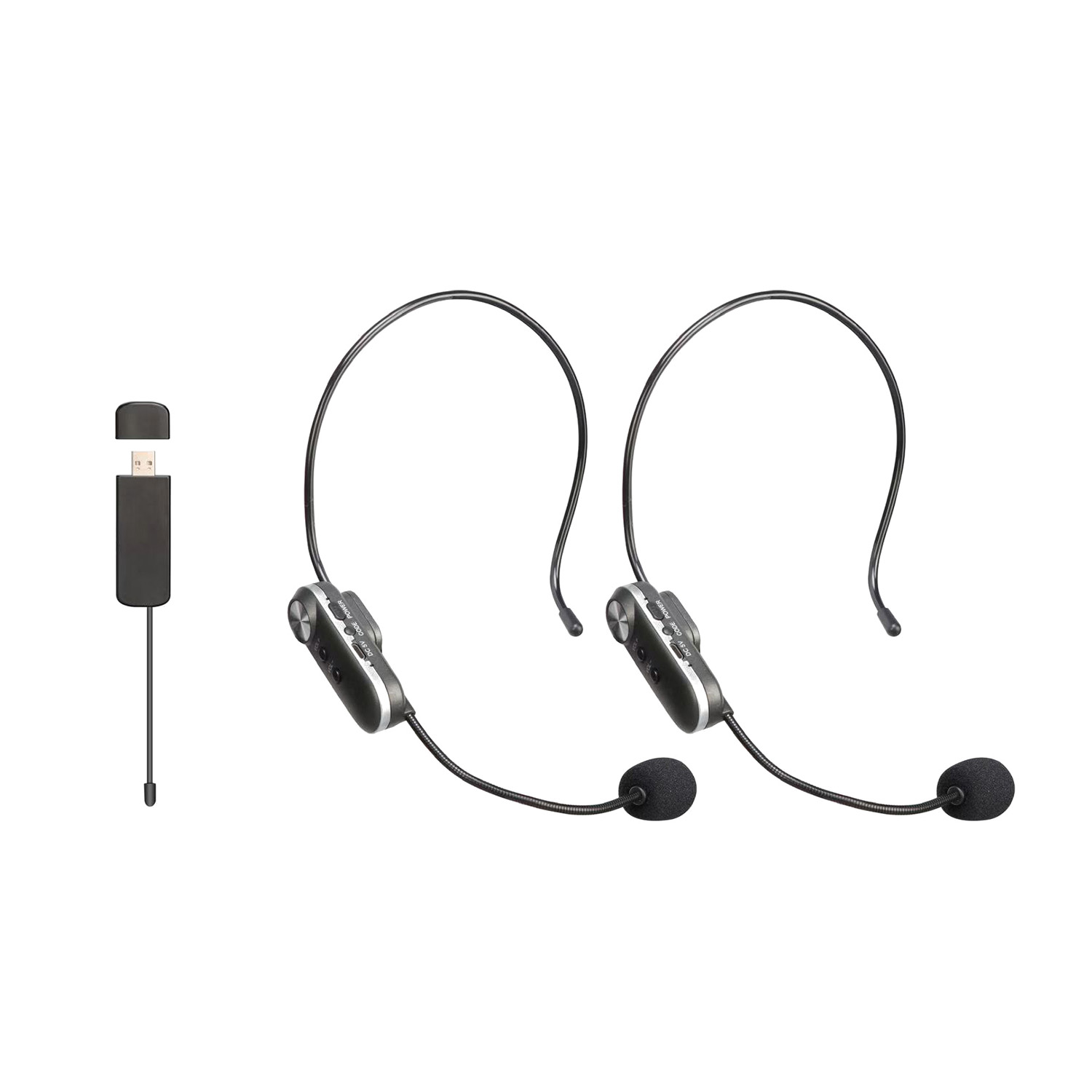 ELEGAUDIO USB-102H 2-channel UHF wireless headset microphone system