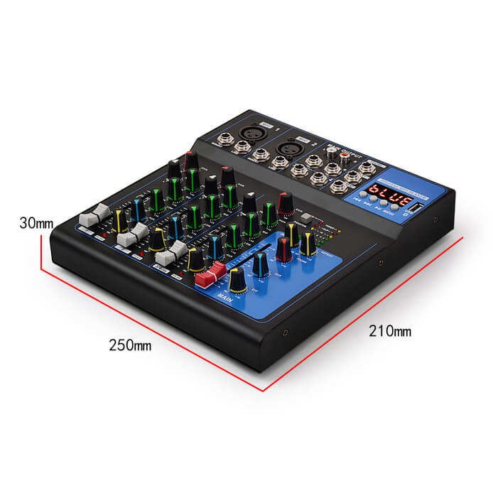 ELEGAUDIO F4 4-channel professional audio mixer view 2