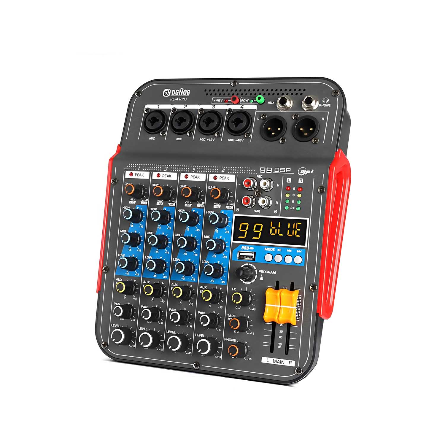 ELEGAUDIO RE-4 PRO four-channel Bluetooth audio mixer view 1