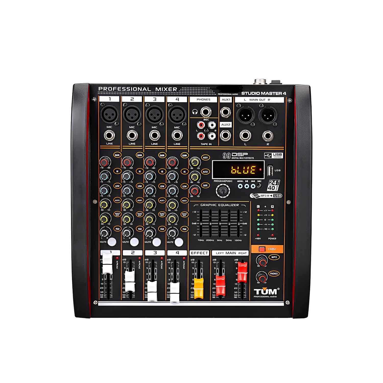 ELEGAUDIO M4-4 4-channel dual-DSP audio mixer view 1