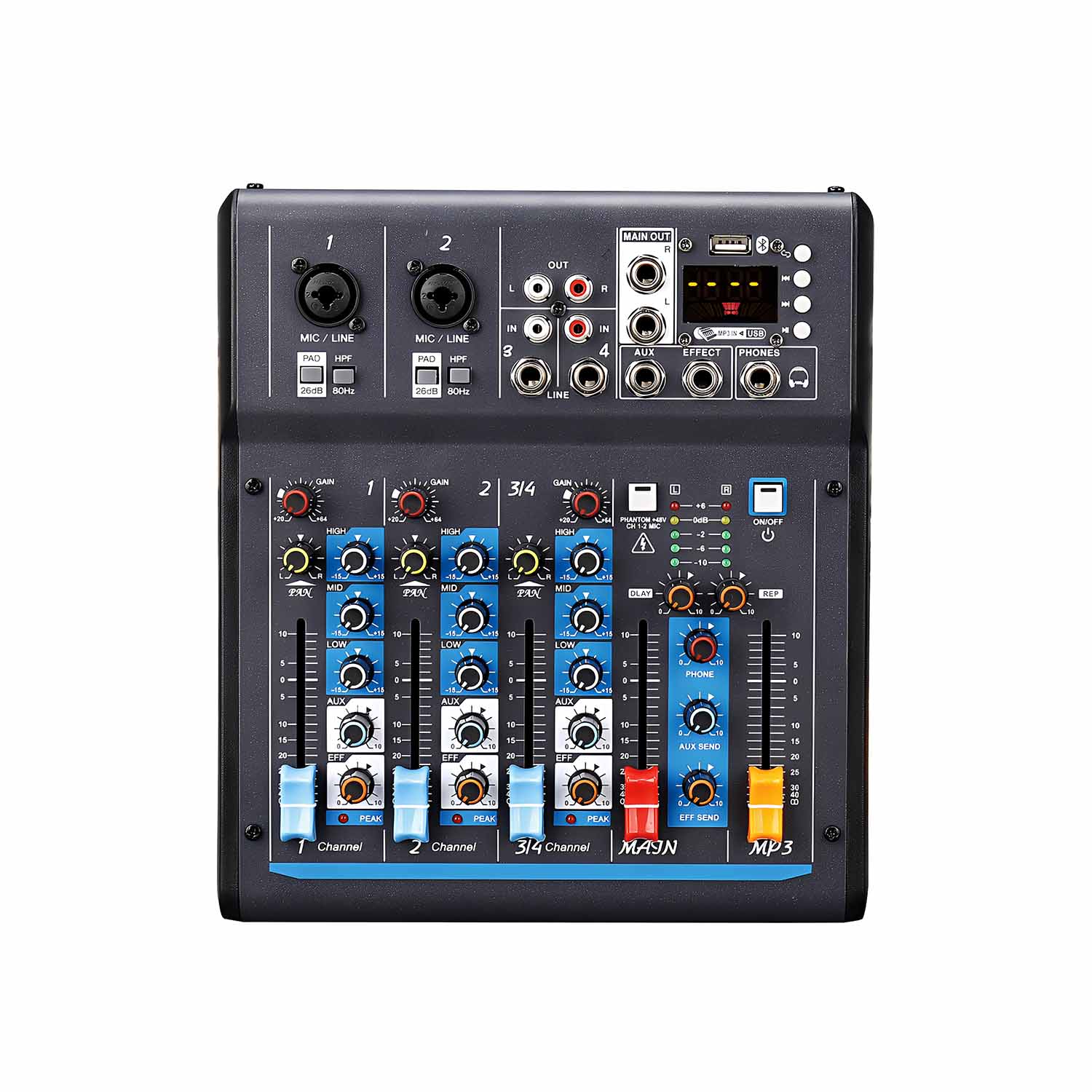 ELEGAUDIO NX8 8-channel Bluetooth audio mixer view 1