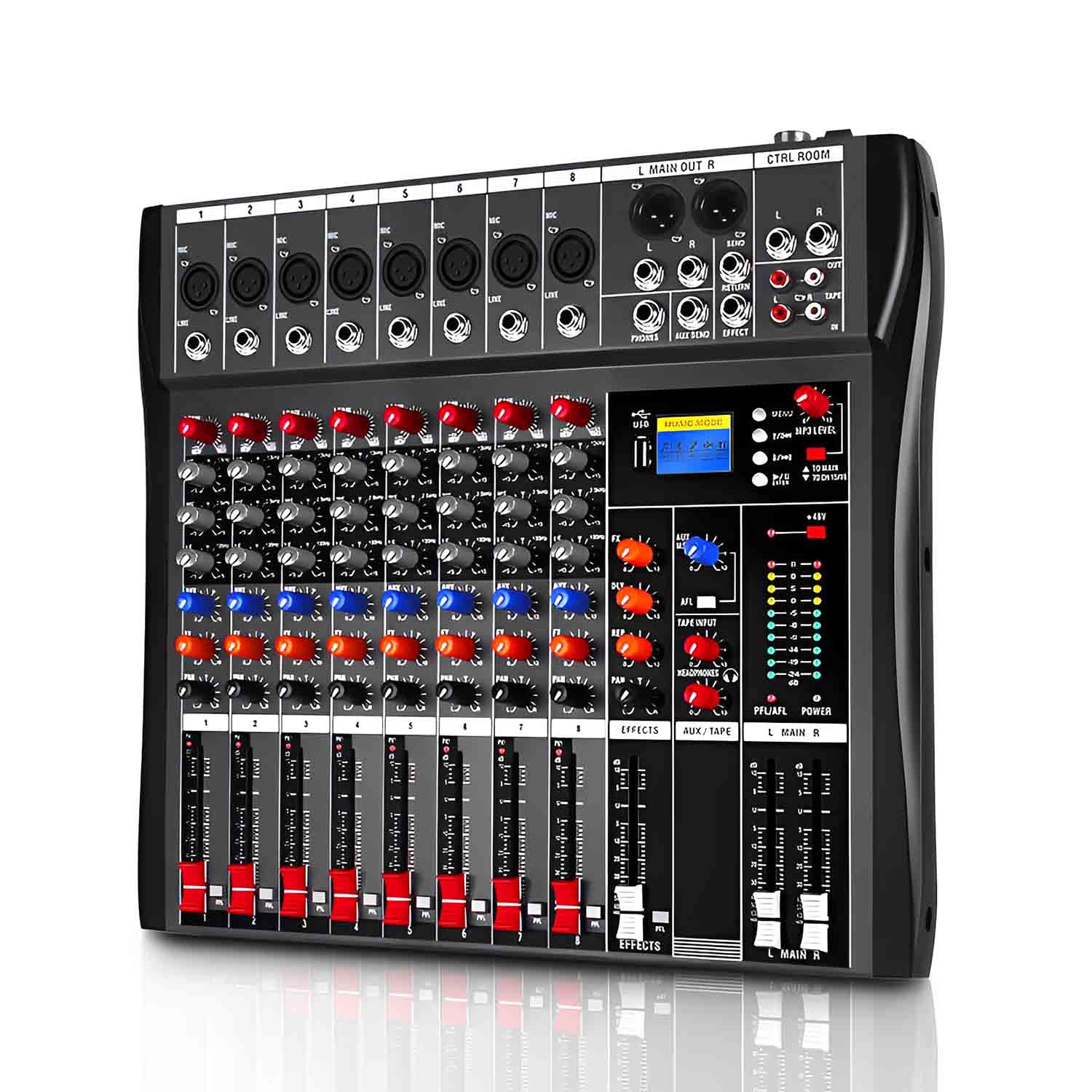 ELEGAUDIO CT8 8-channel professional analog mixer view 2