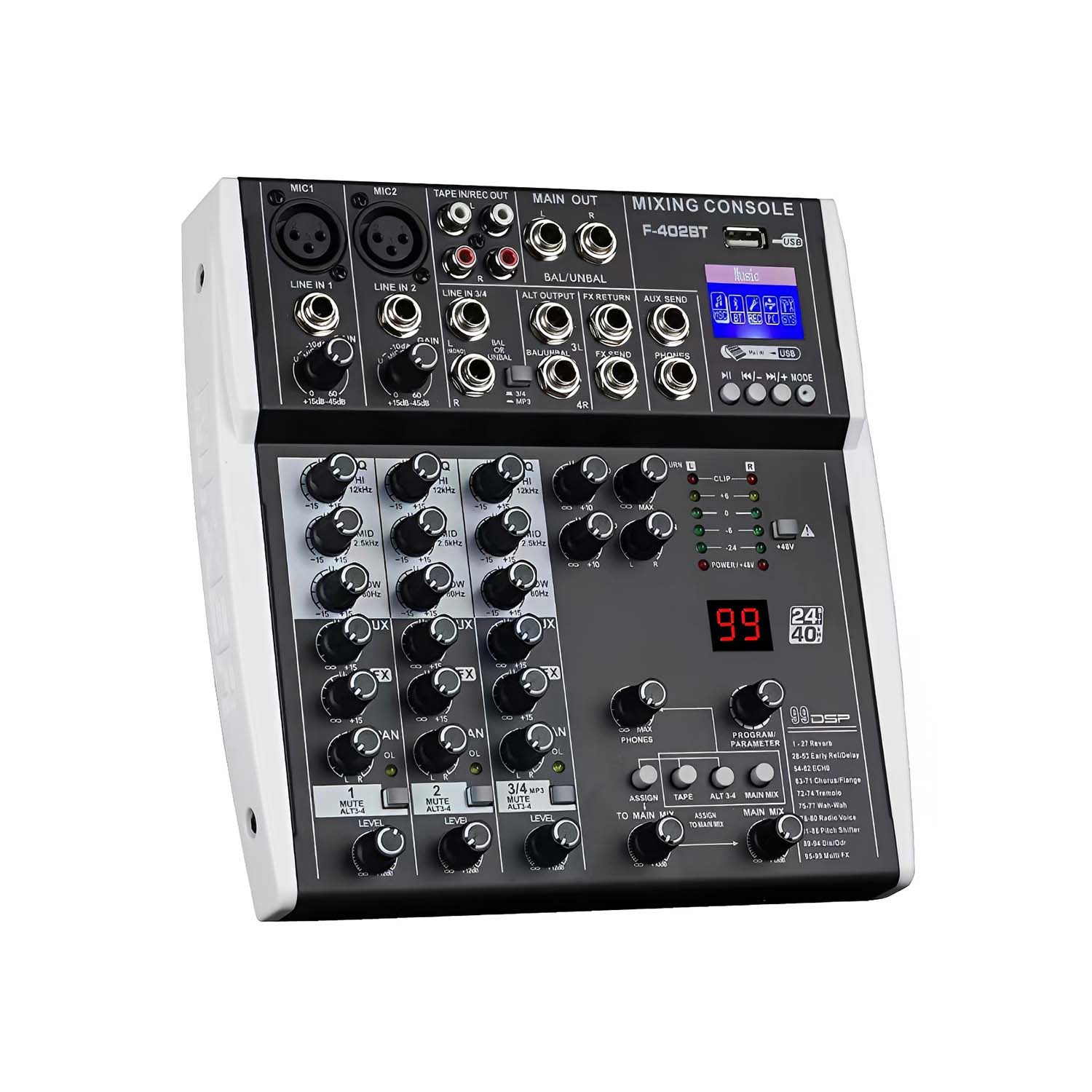 ELEGAUDIO BL-702 professional USB recording mixer view 2