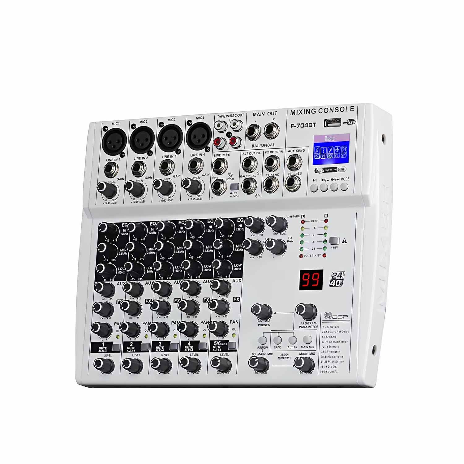 ELEGAUDIO BL-704 professional USB recording mixer view 2