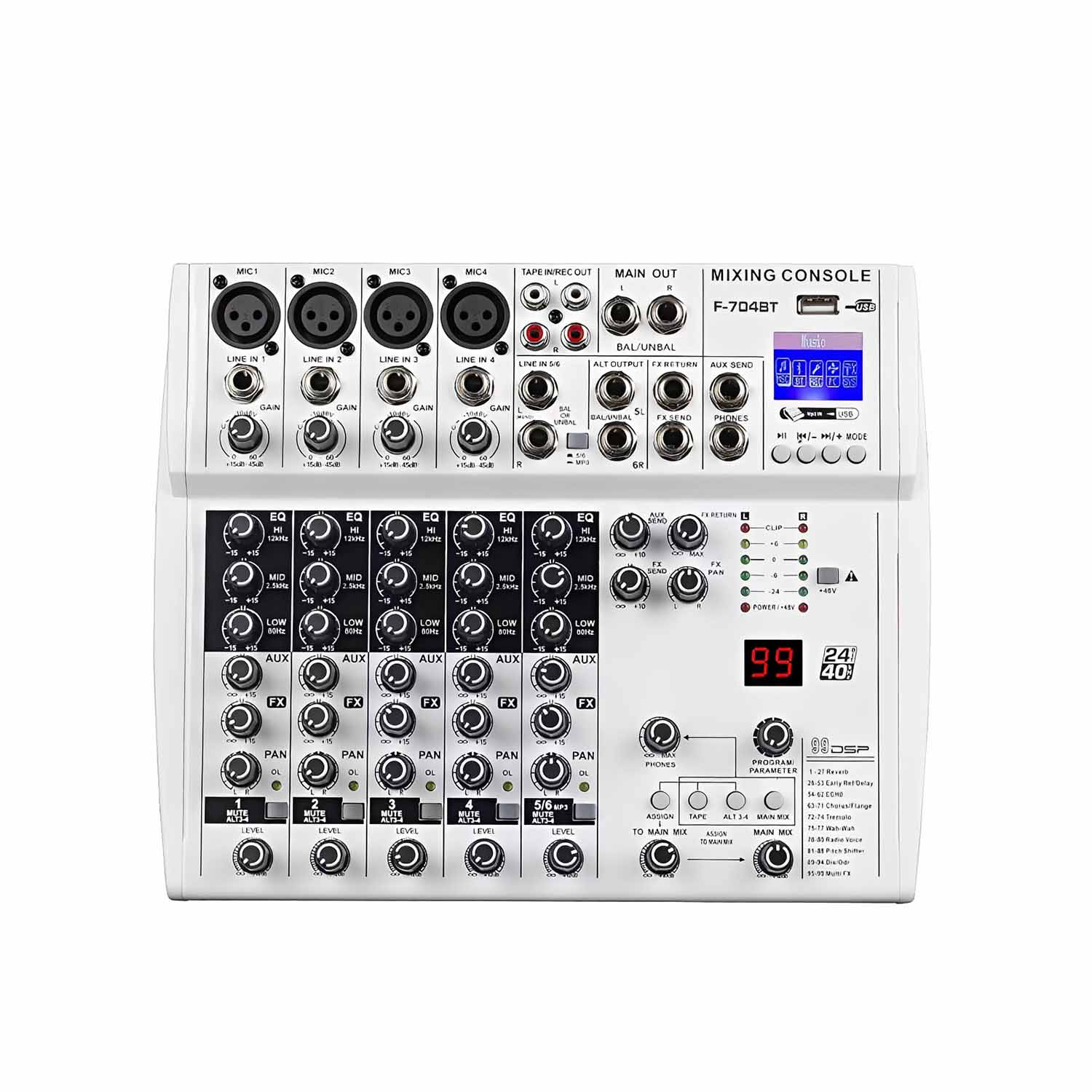 ELEGAUDIO BL-704 professional USB recording mixer view 1