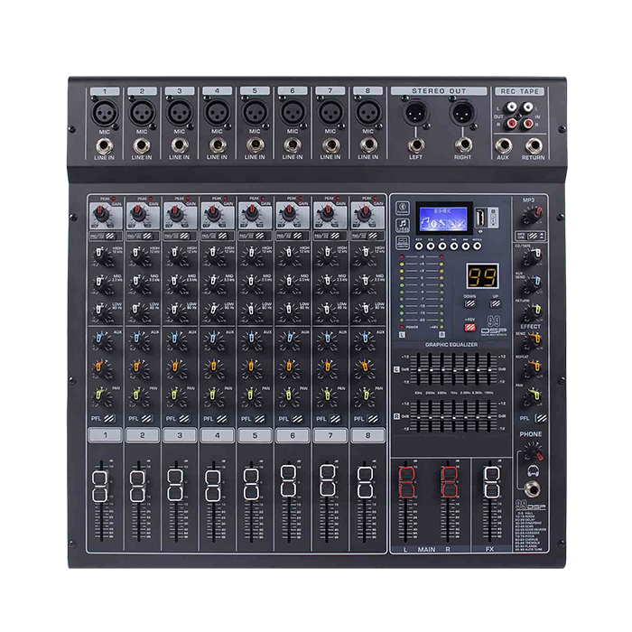 QX8 8-Channel Professional Mixing Console