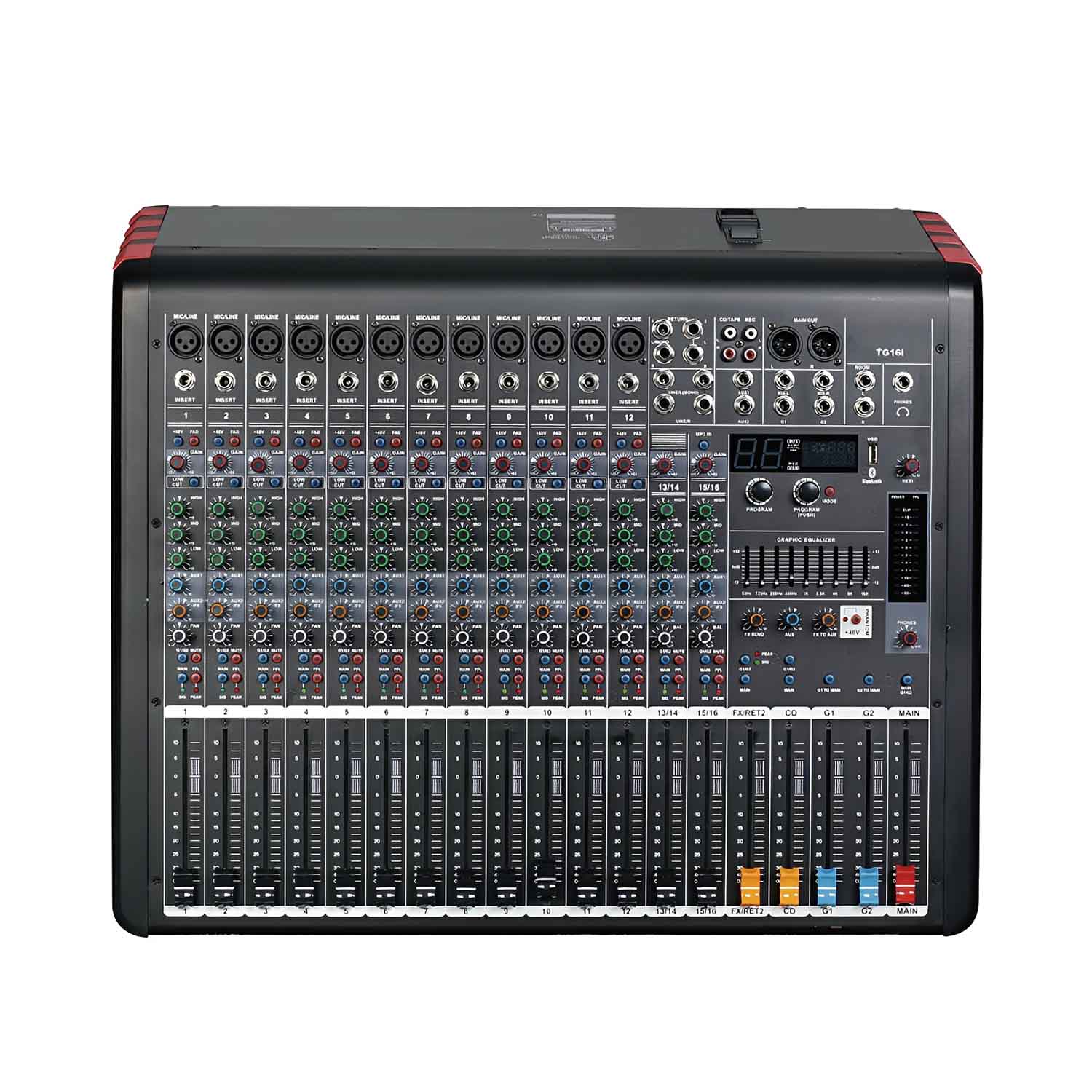 ELEGAUDIO TG-12i 12-input professional DSP mixer view 1