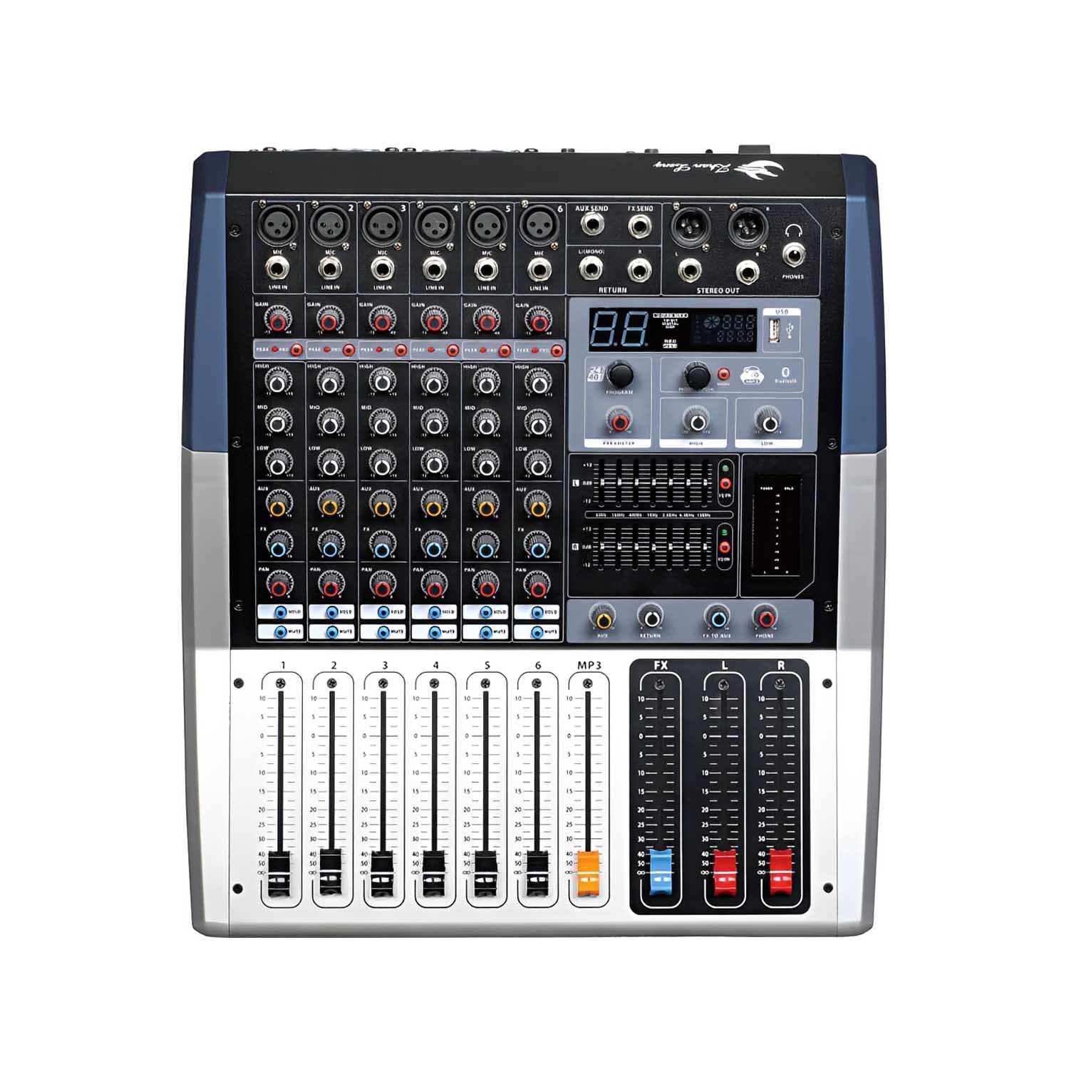 ELEGAUDIO KV-80i 8-channel professional DSP mixer view 2