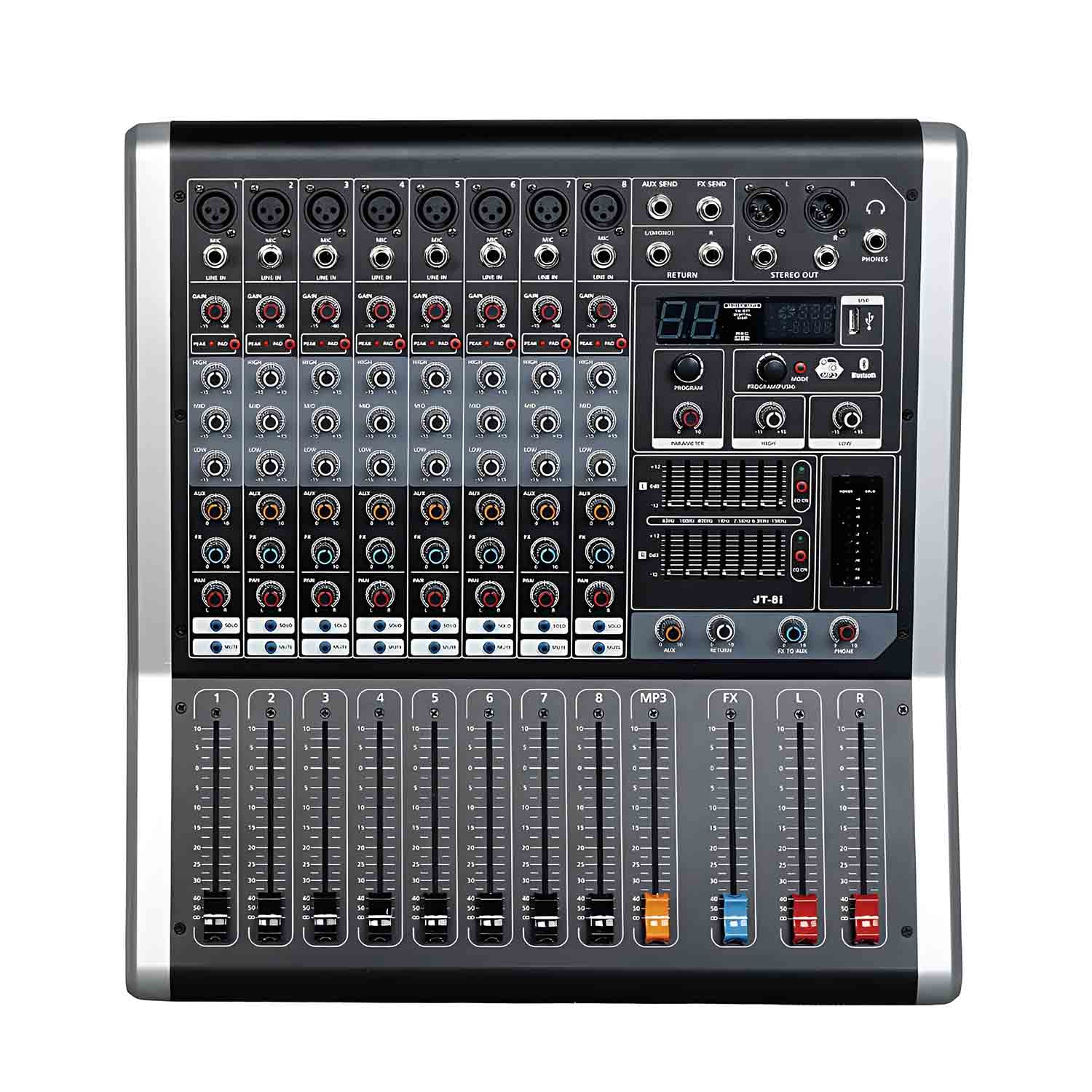 ELEGAUDIO JT-16i 16-channel professional DSP mixer view 2