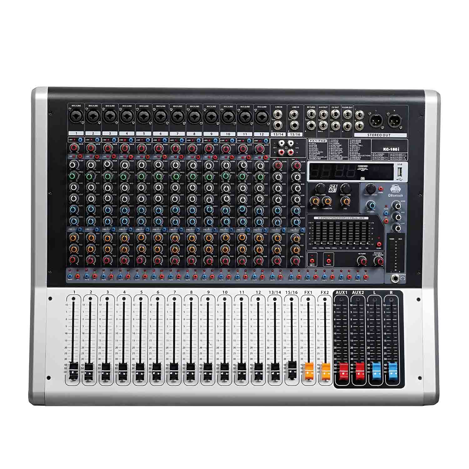 ELEGAUDIO KC-120i dual-DSP powered audio mixer view 1
