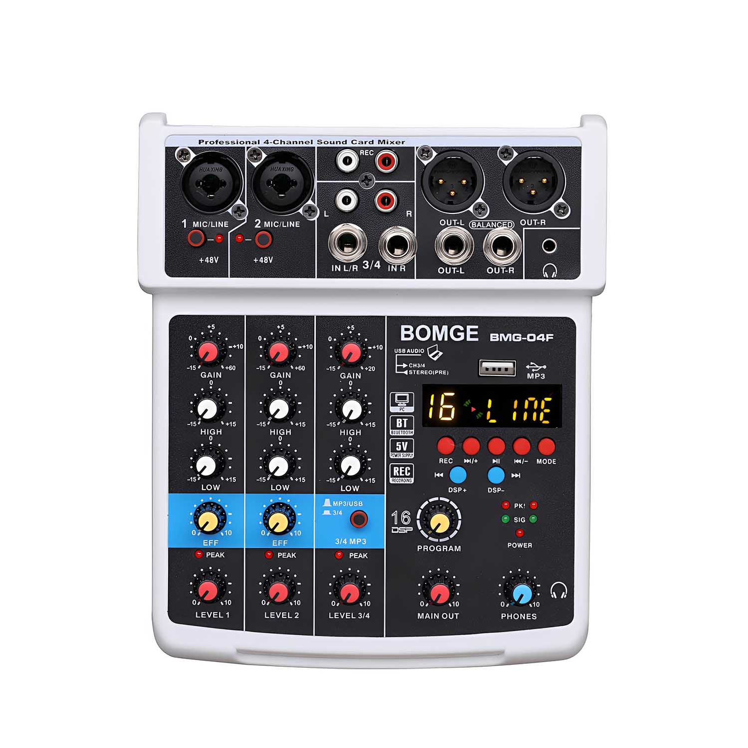 ELEGAUDIO BMG-04F 4-channel USB audio mixer view 1