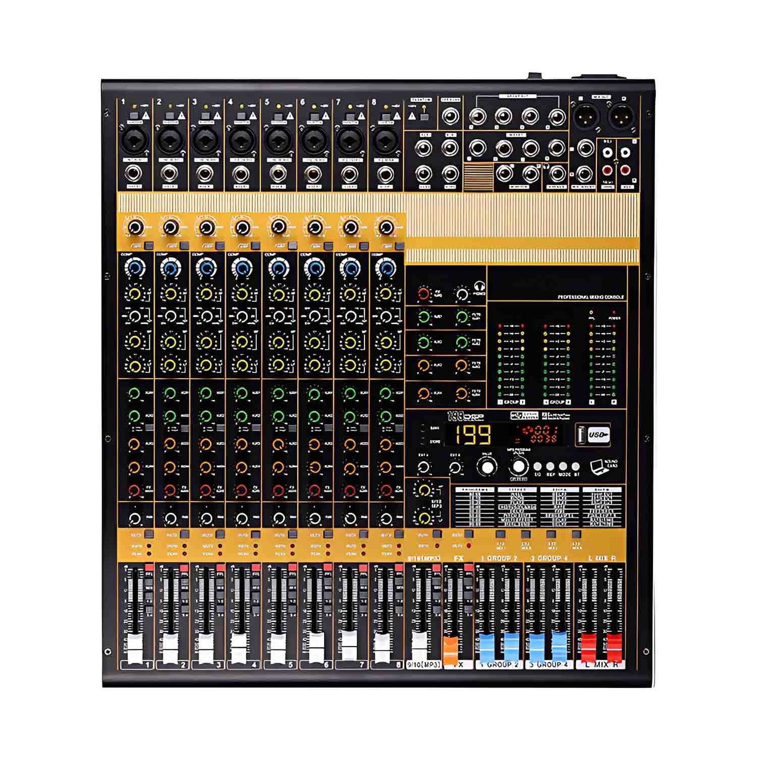 ELEGAUDIO GT-804FX 8-channel professional live mixer view 1