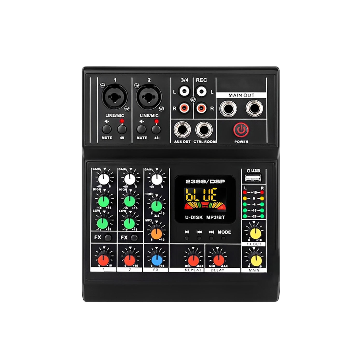 ELEGAUDIO PX4 compact Bluetooth mixing console view 1