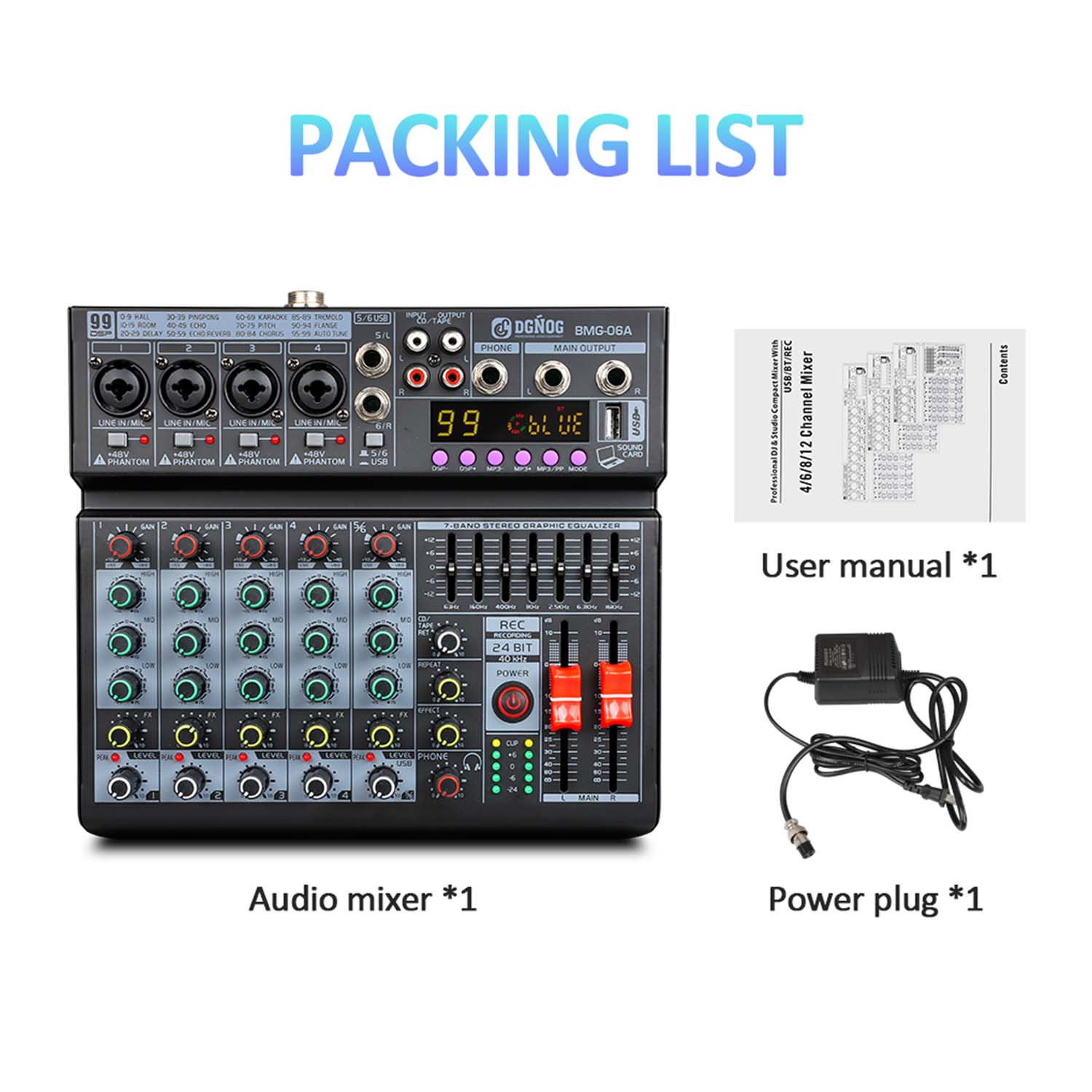 ELEGAUDIO BMG-06A professional DSP mixing console view 3