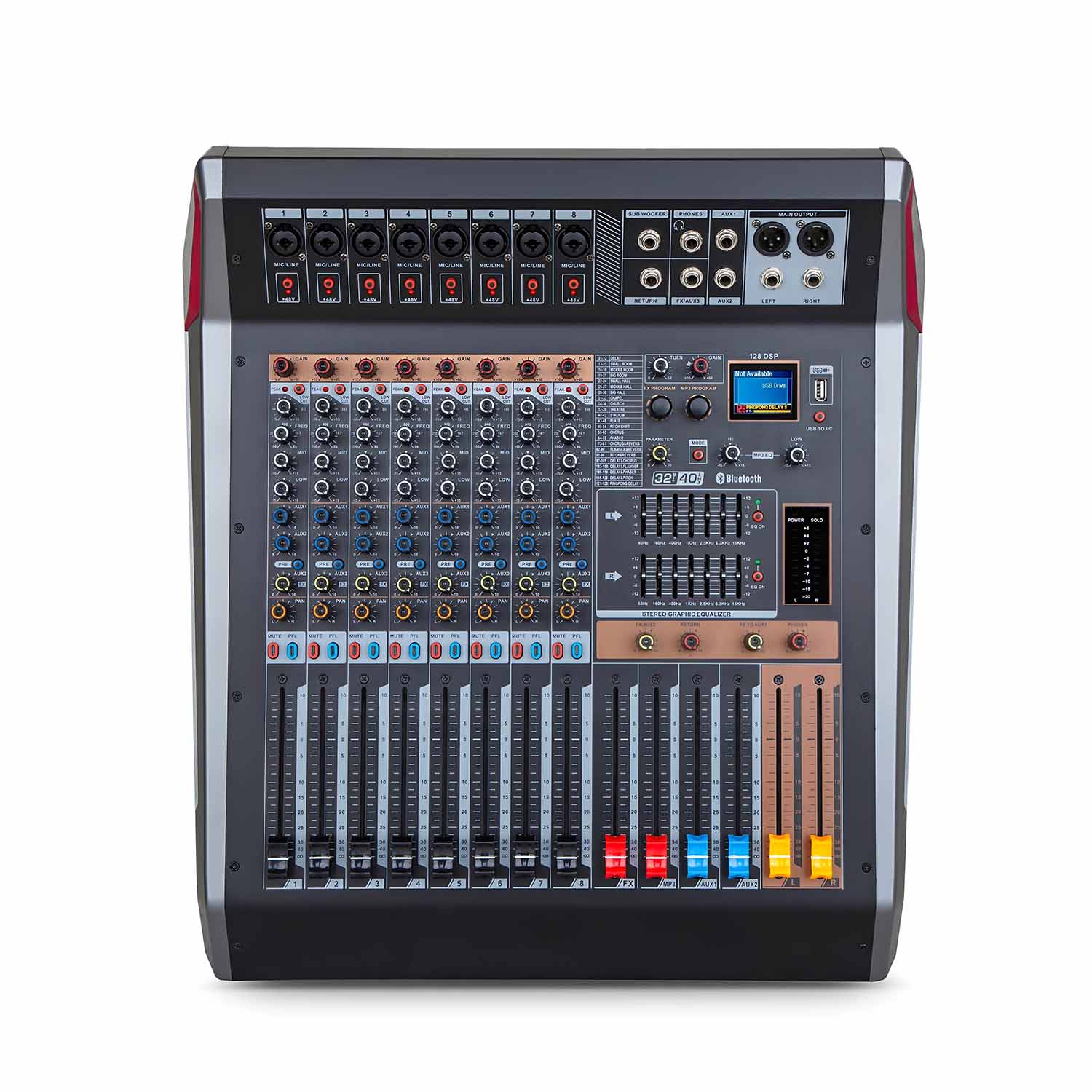 ELEGAUDIO VX-160 16-channel powered mixing console view 1