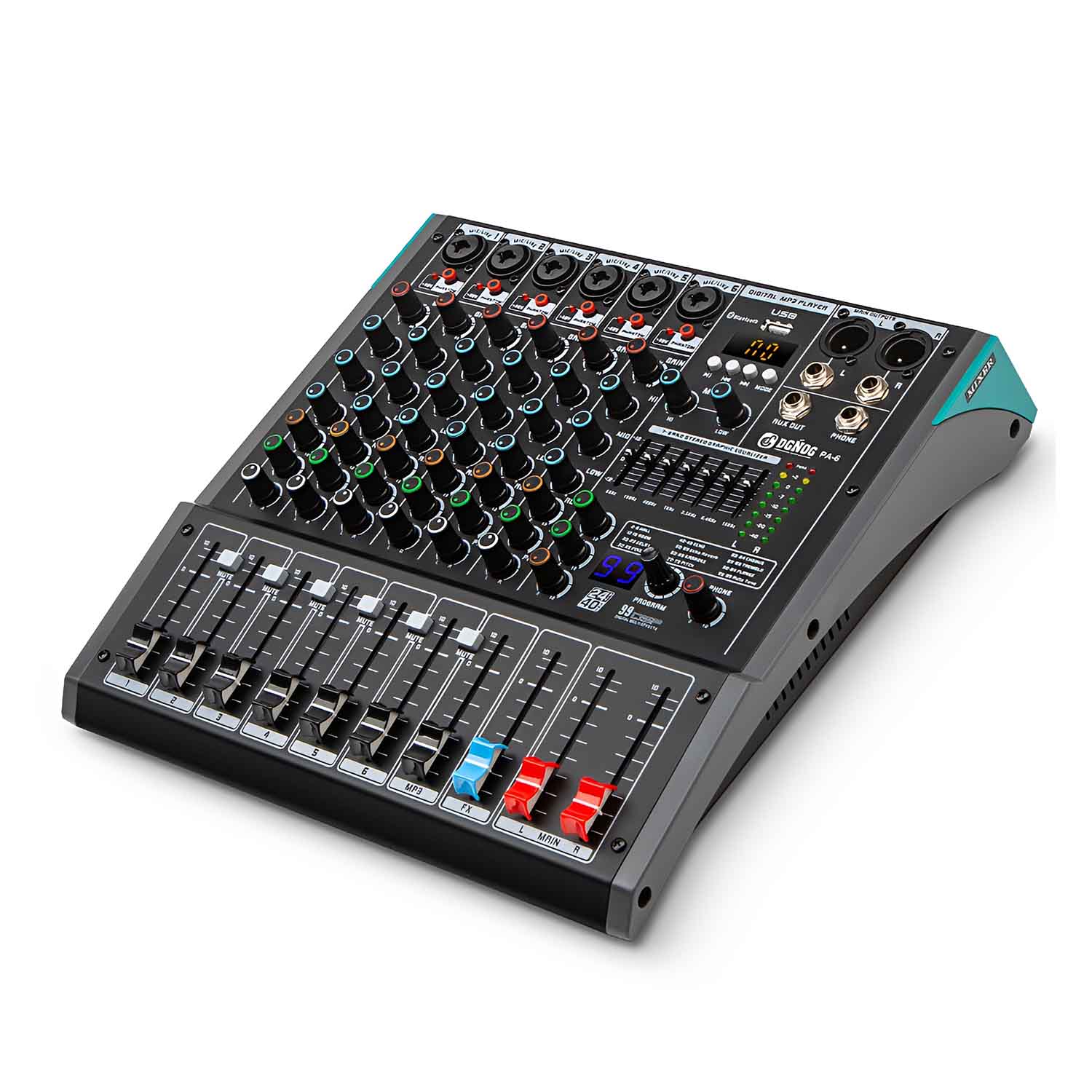 ELEGAUDIO PA-6 6-channel professional mixing console view 1