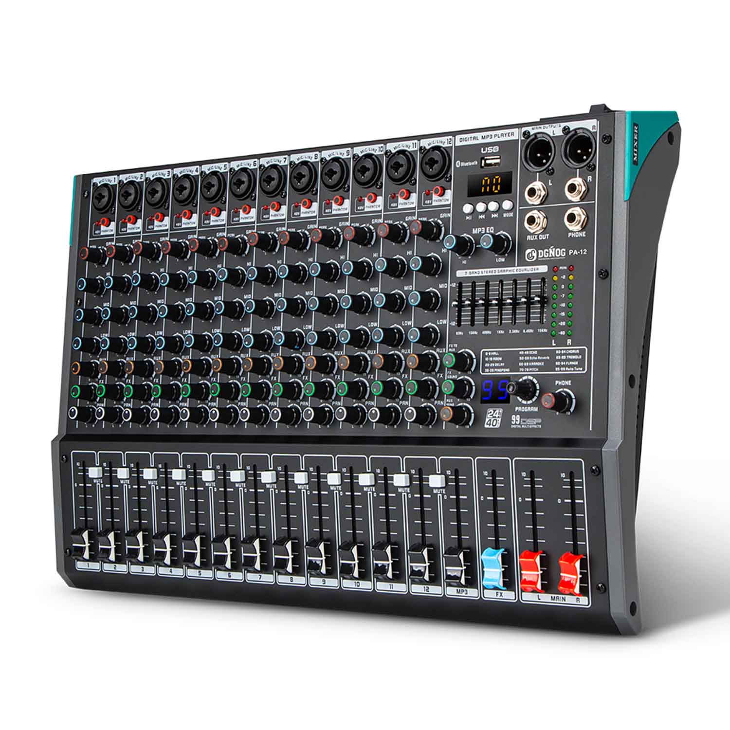 ELEGAUDIO PA-12 12-channel professional mixing console view 1