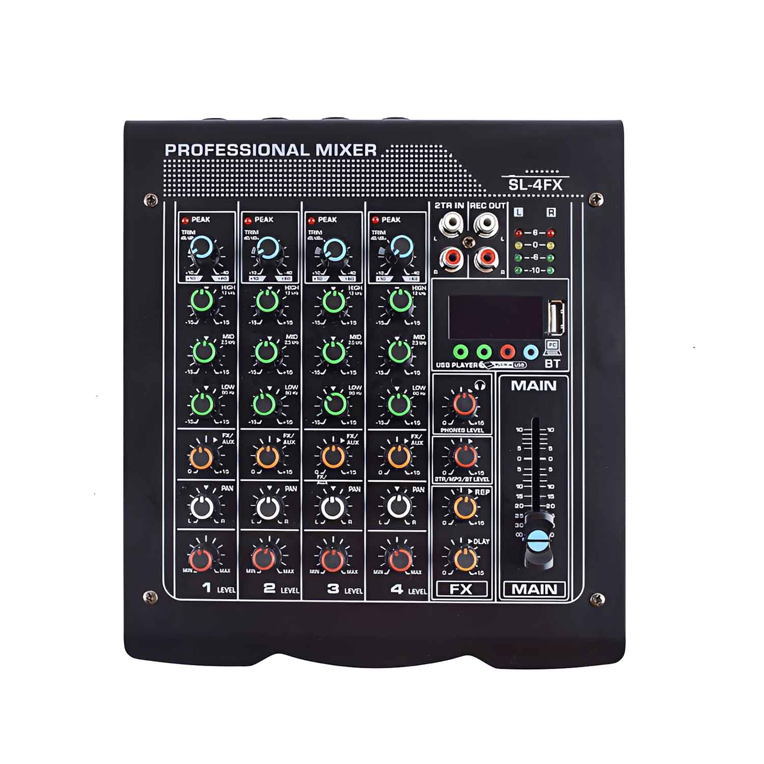 SL-4FX four channel professional mixing console view 1