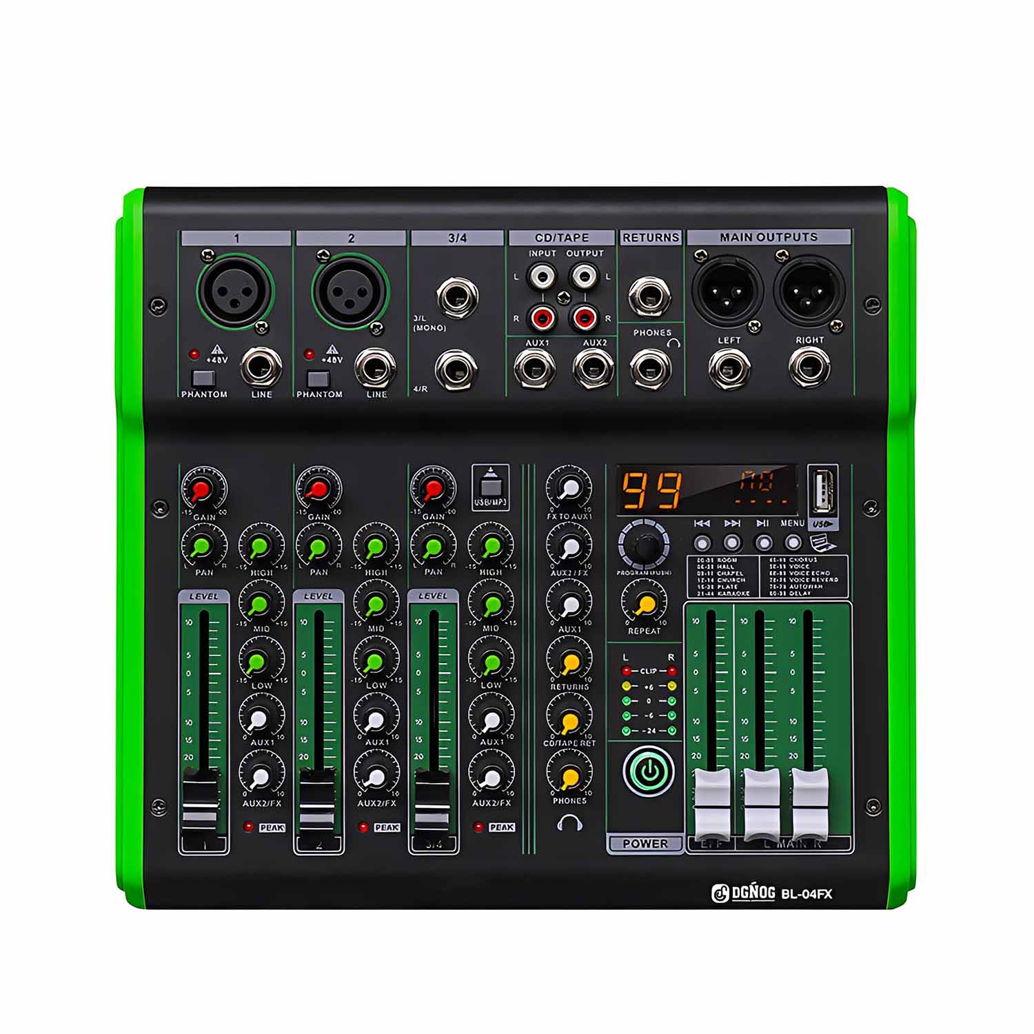 BL-04FX professional mixing console view 1