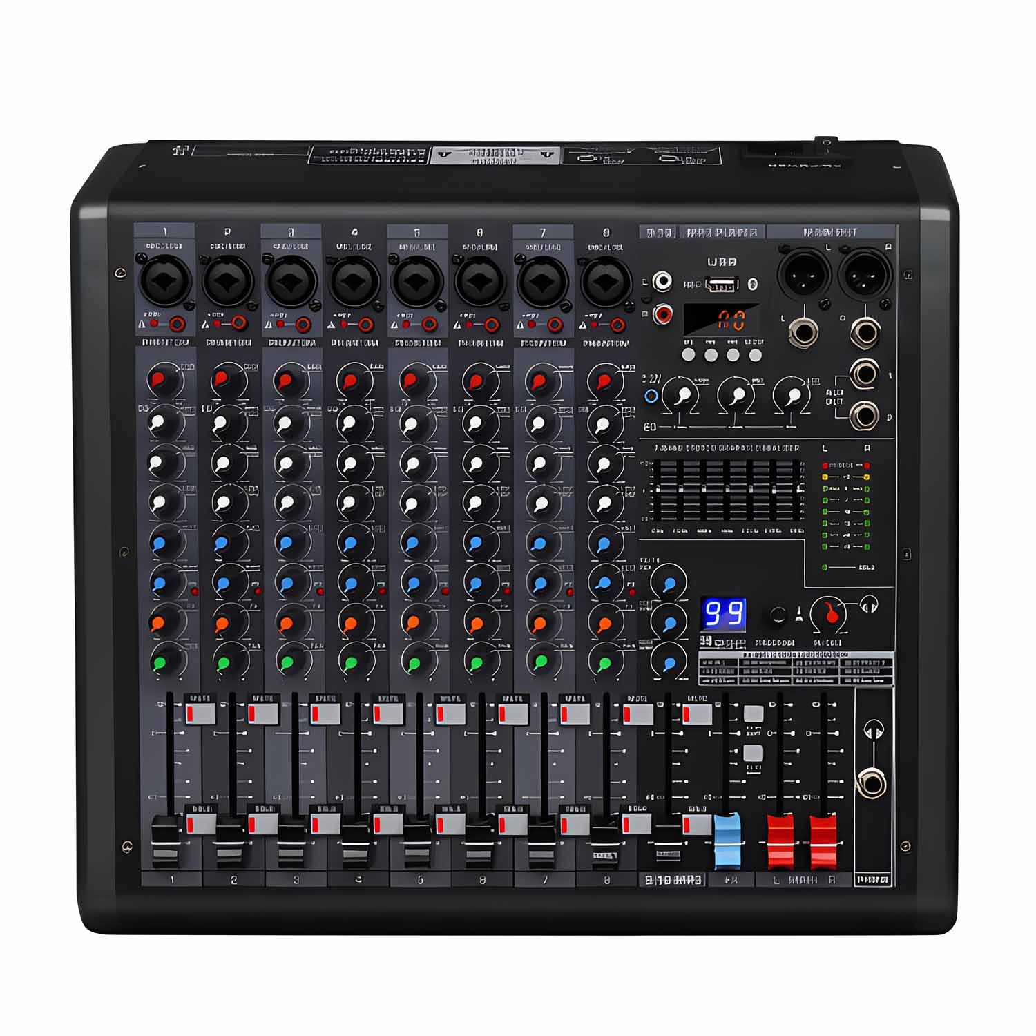 BP10 10 channel professional mixing console view 1