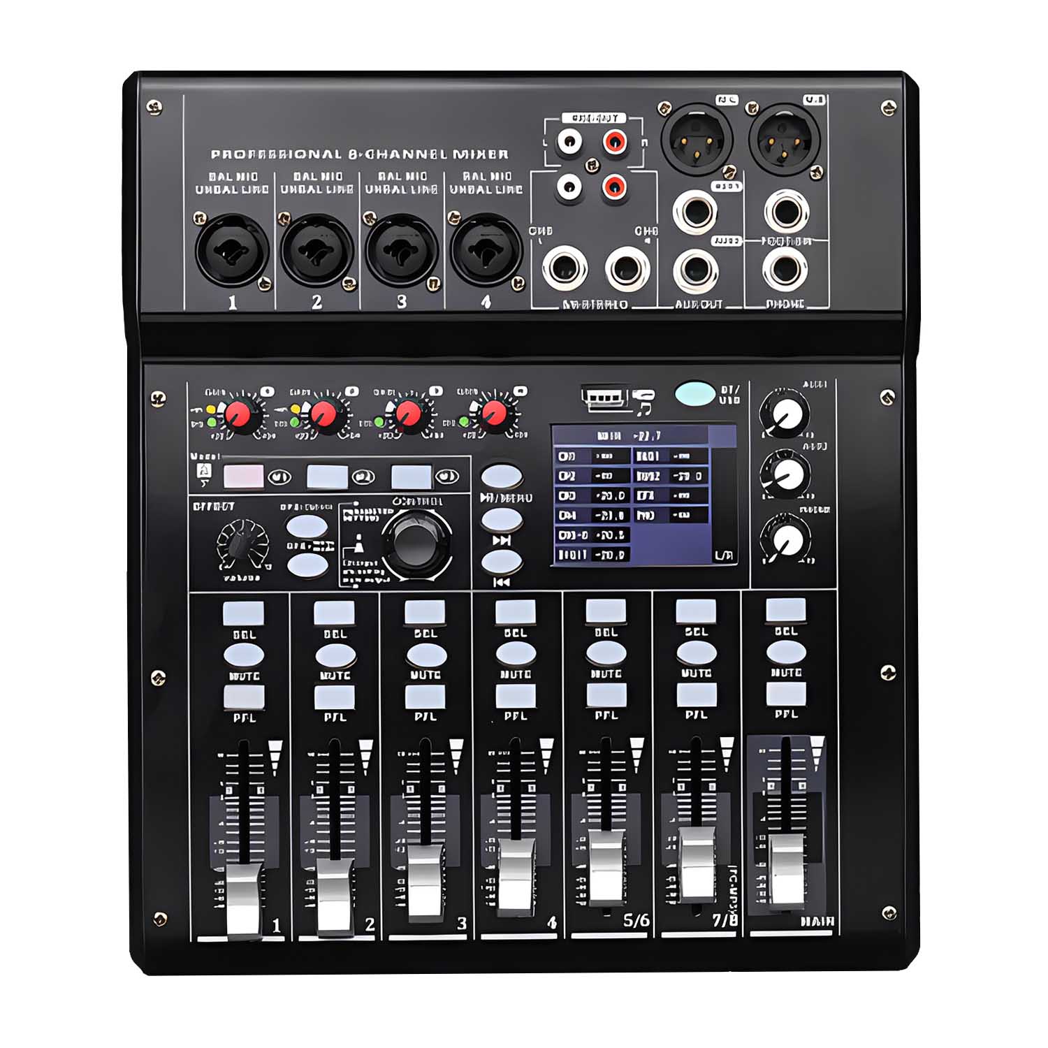 MX8208 eight channel professional digital mixer view 1