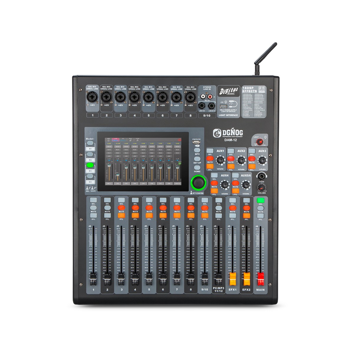 DAM-12 manual-fader digital mixer