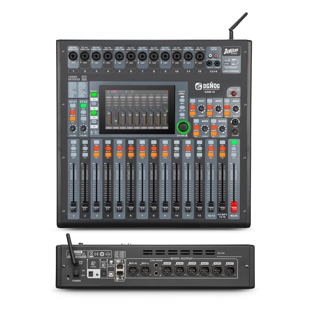 X16 16 channel professional digital mixer view 1