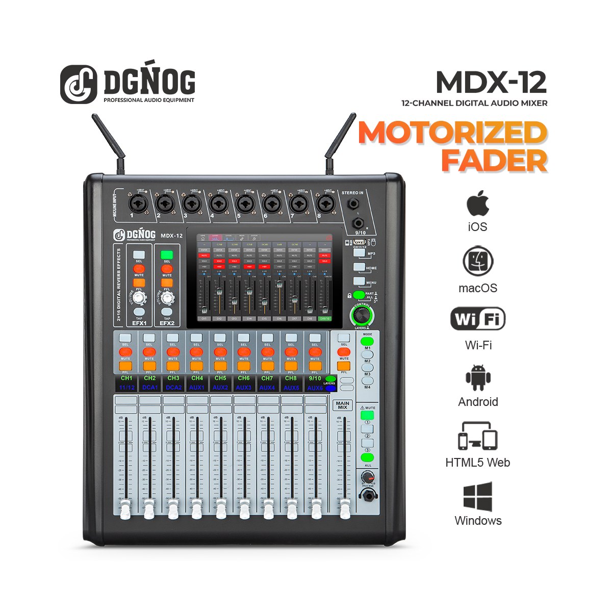 MD12 16 channel professional digital mixer view 1