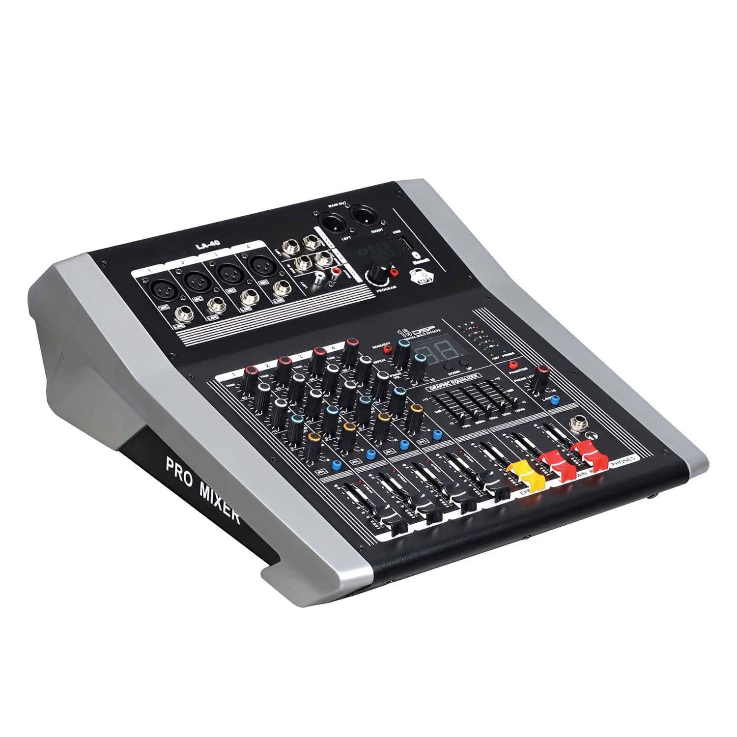 LA-80 professional powered mixing console view 2