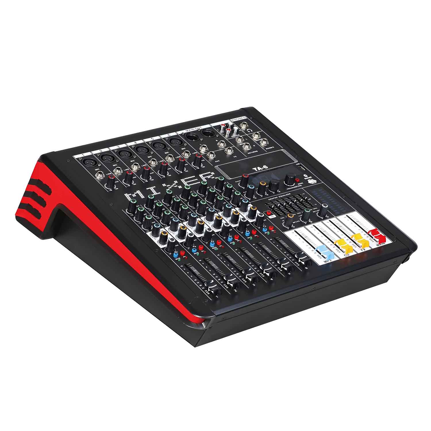 TA-80 professional powered mixing console view 3