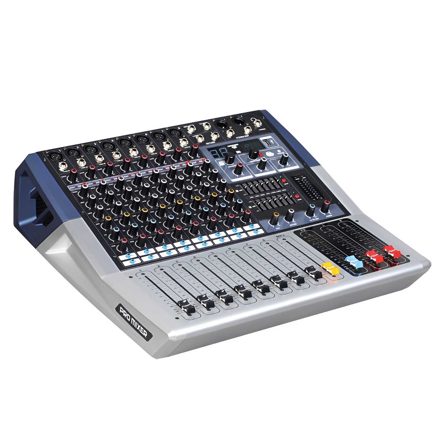 KV-120 professional powered mixing console view 3