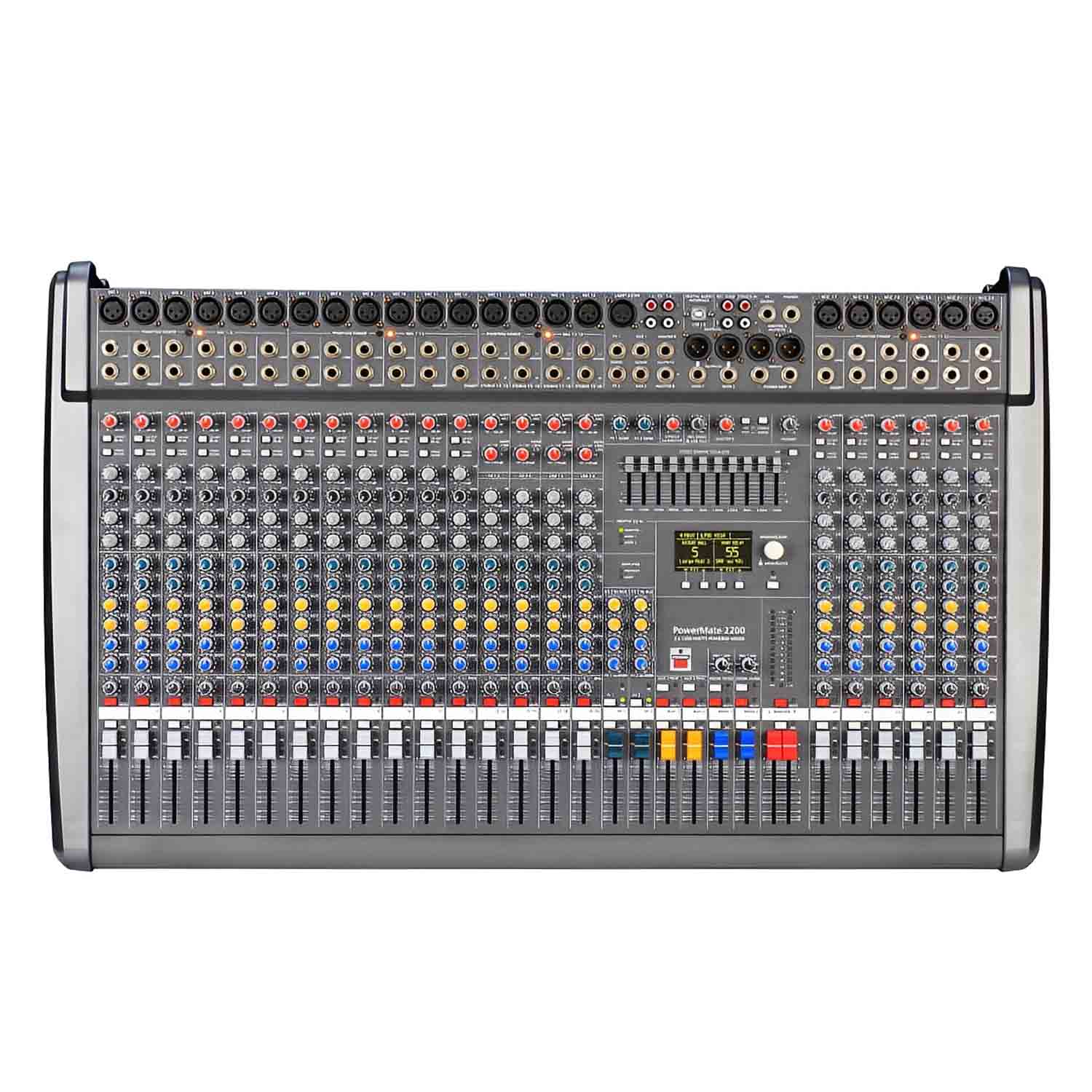 PM2200-3 professional powered audio mixer view 1