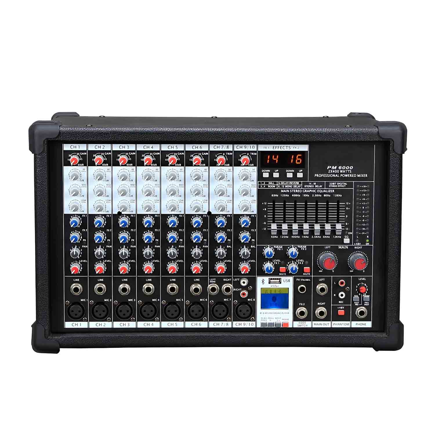 PM6000 professional powered mixer view 1