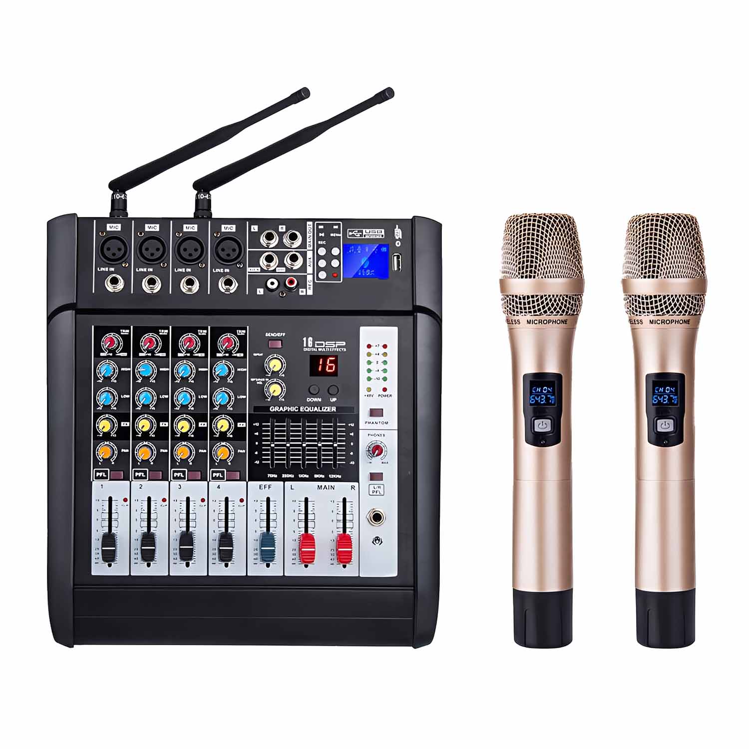 PH4 4 channel powered mixer view 1