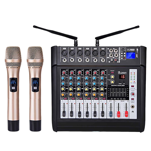 PH6 6-Channel Bluetooth Mixer with UHF Wireless Microphone and Built-in Amplifier