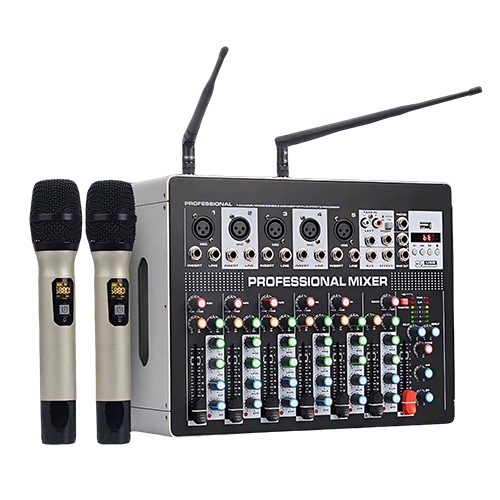 app7 7-Channel Bluetooth Mixer with UHF Wireless Microphone and Built-in Amplifier