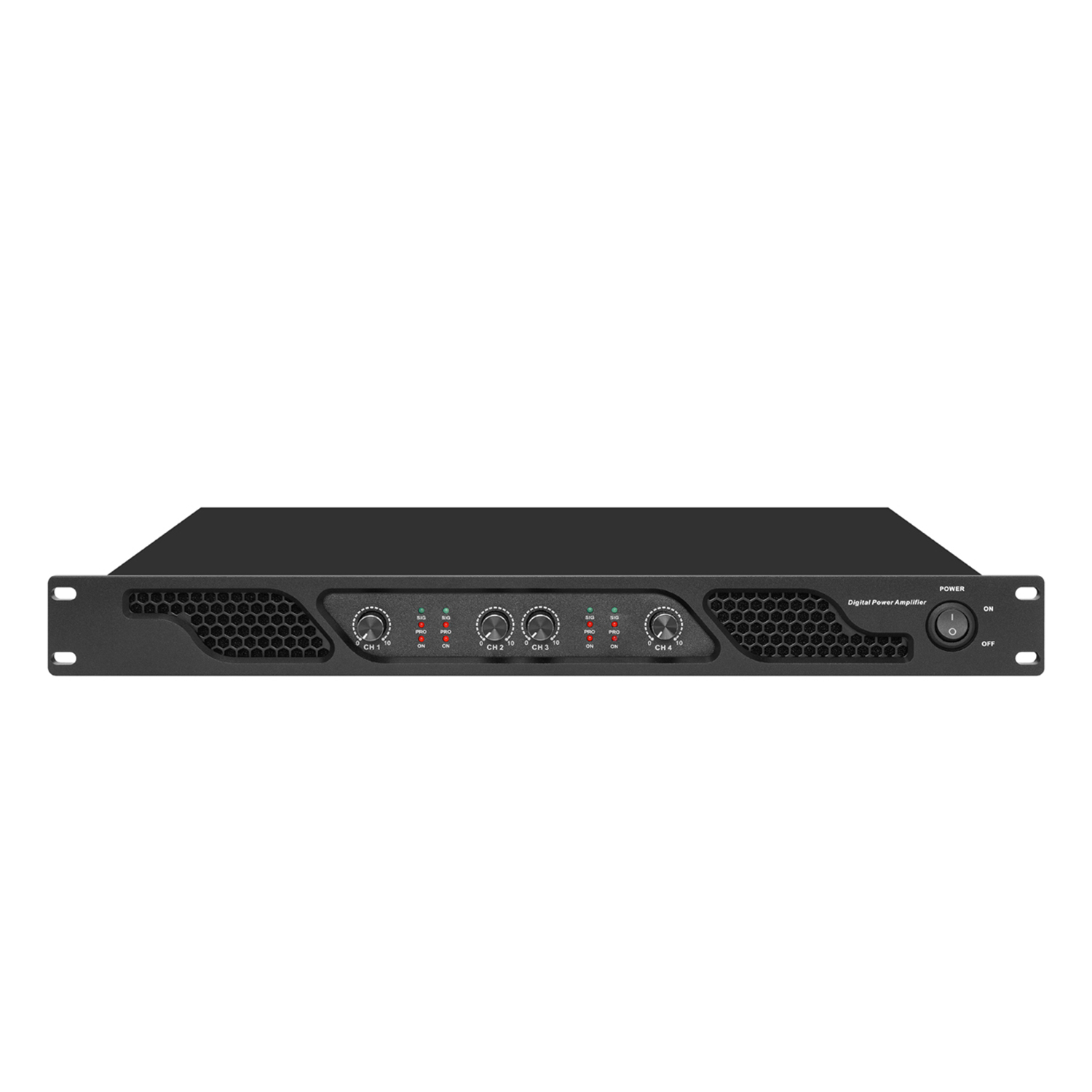 DB-450 four channel digital power amplifier view 1