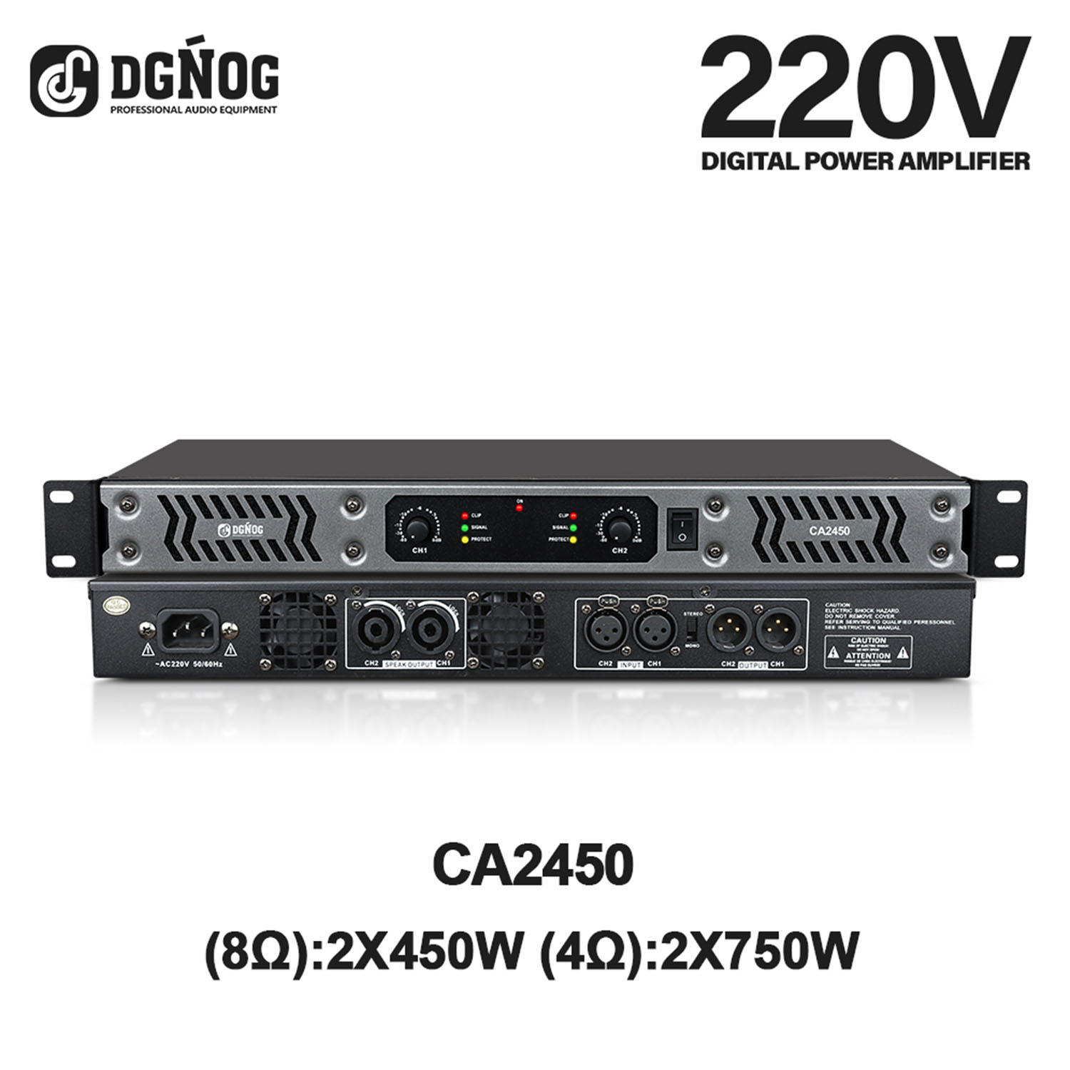CA2450 four channel digital power amplifier view 2