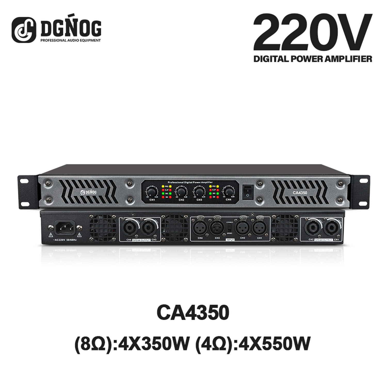 CA4350 four channel digital power amplifier view 2