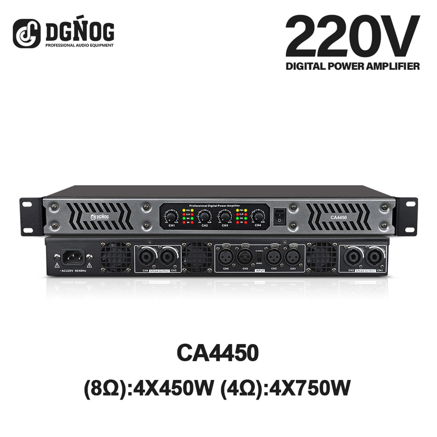 CA4450 four channel digital power amplifier view 2