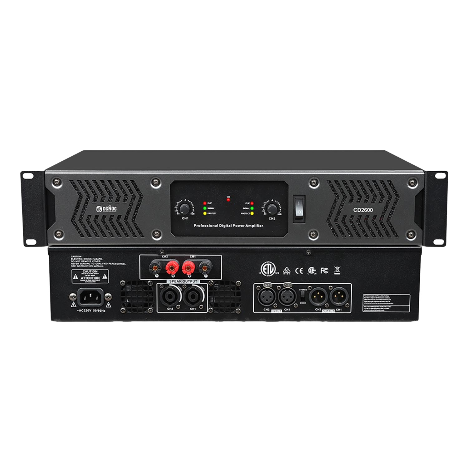 CD2600 four channel digital power amplifier view 1
