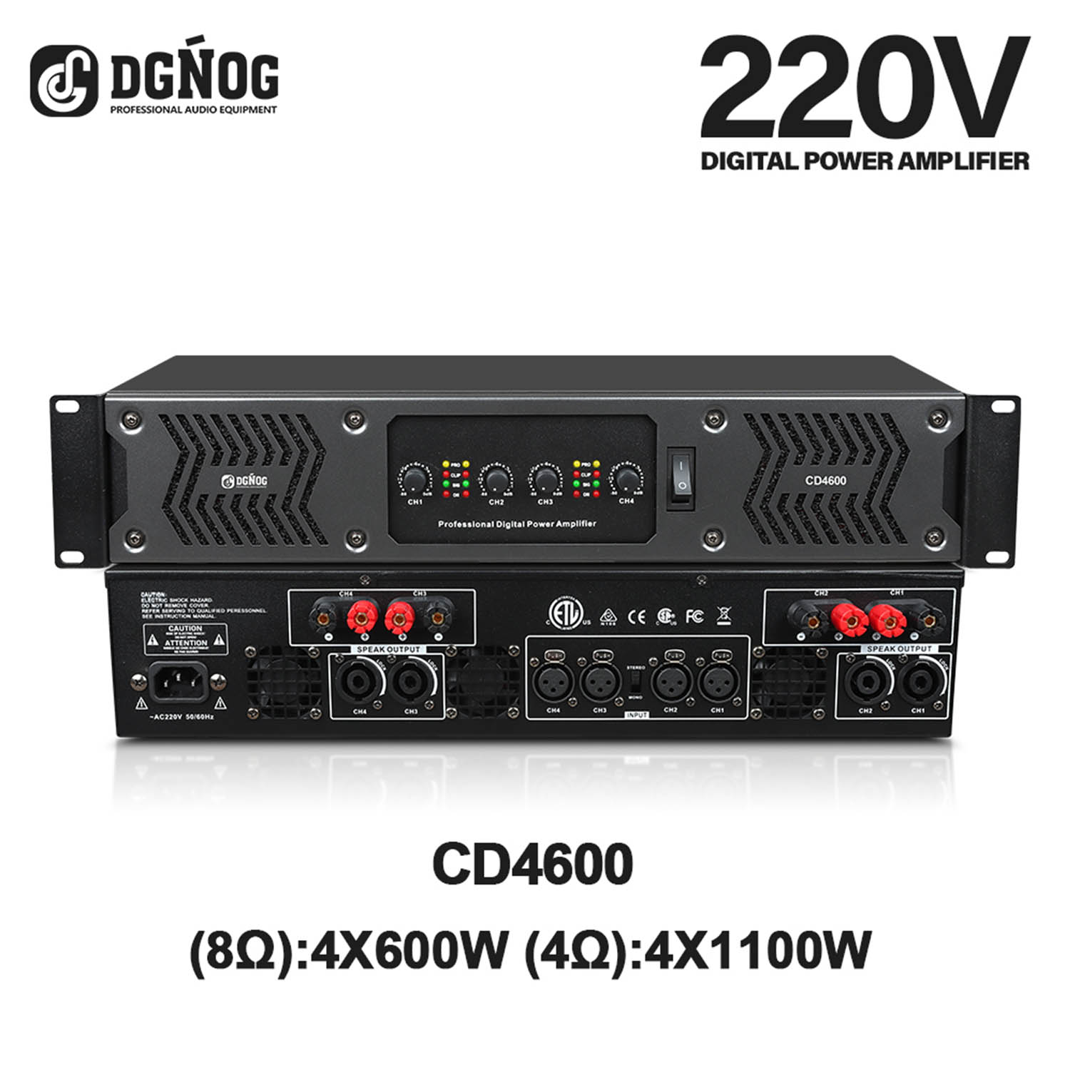 CD4600 four channel digital power amplifier view 2