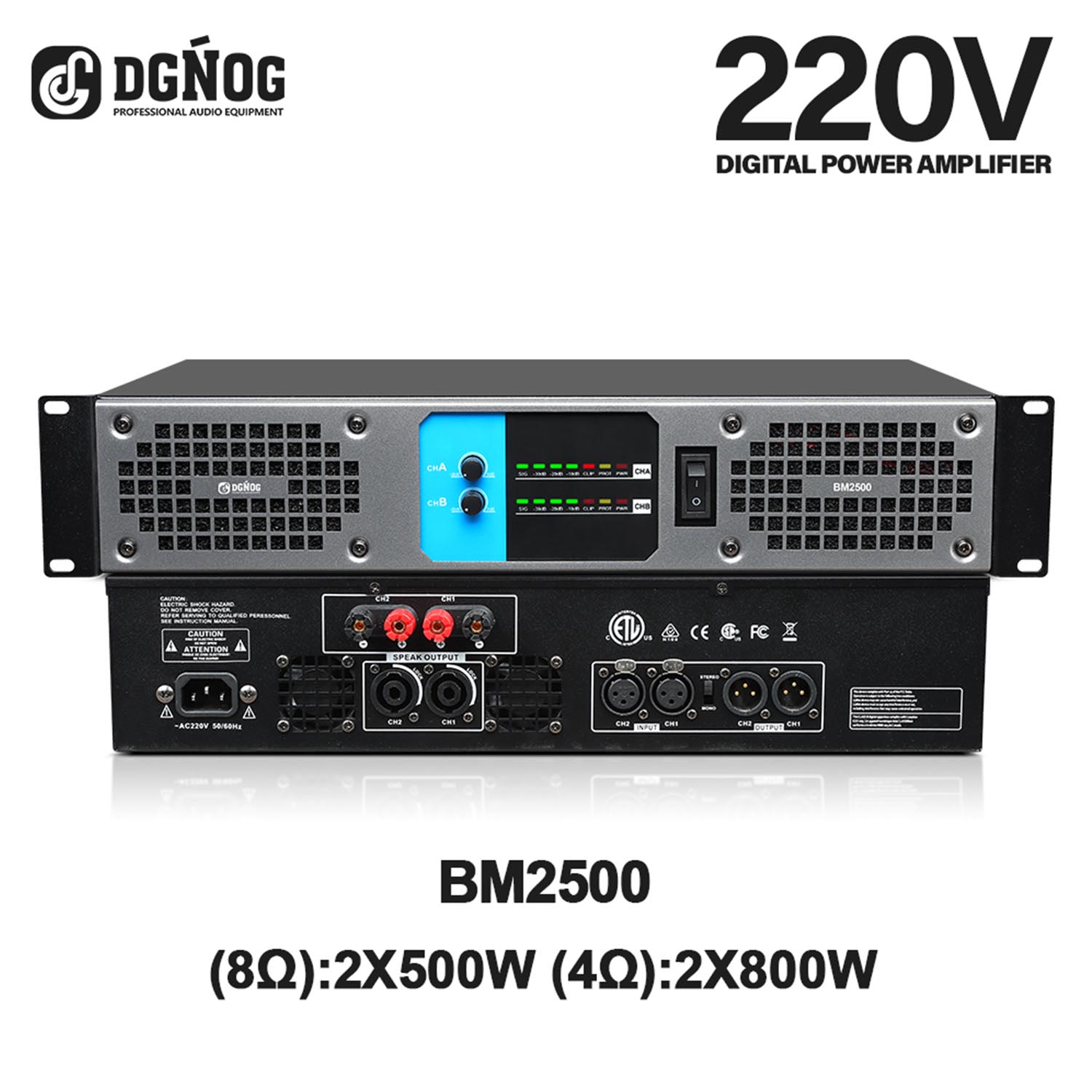 BM2500 digital power amplifier view 2